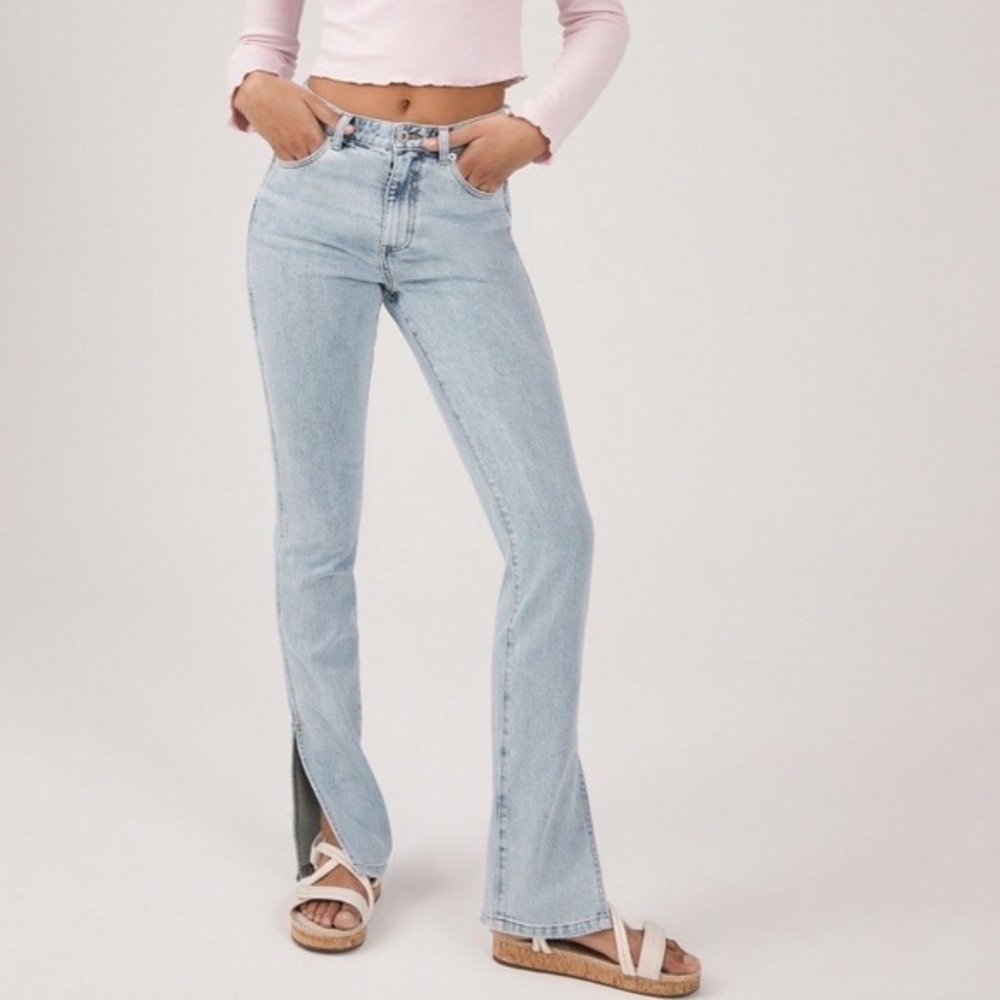 Something Navy Nina Denim Pants with Slit